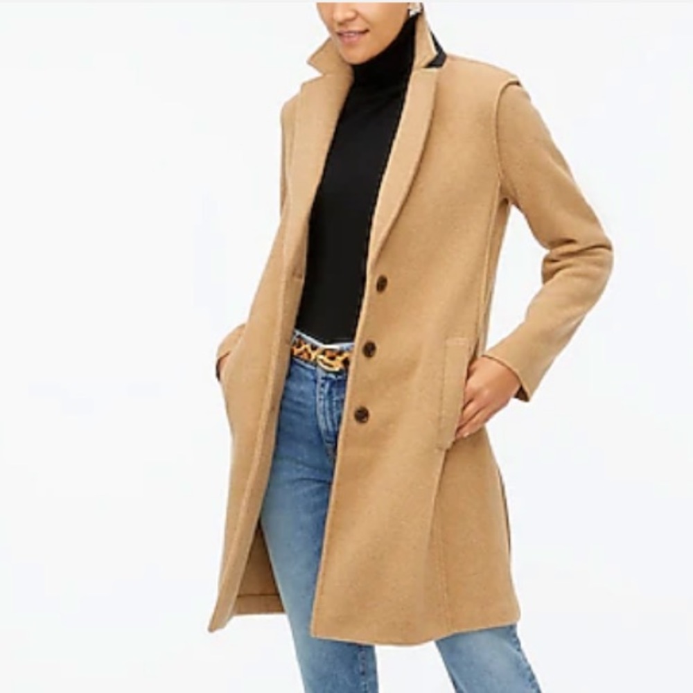 J.Crew Boiled wool-blend topcoat  (Never Worn)